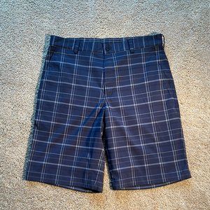 Mens Nike Golf Shorts Sz 32 Navy Plaid